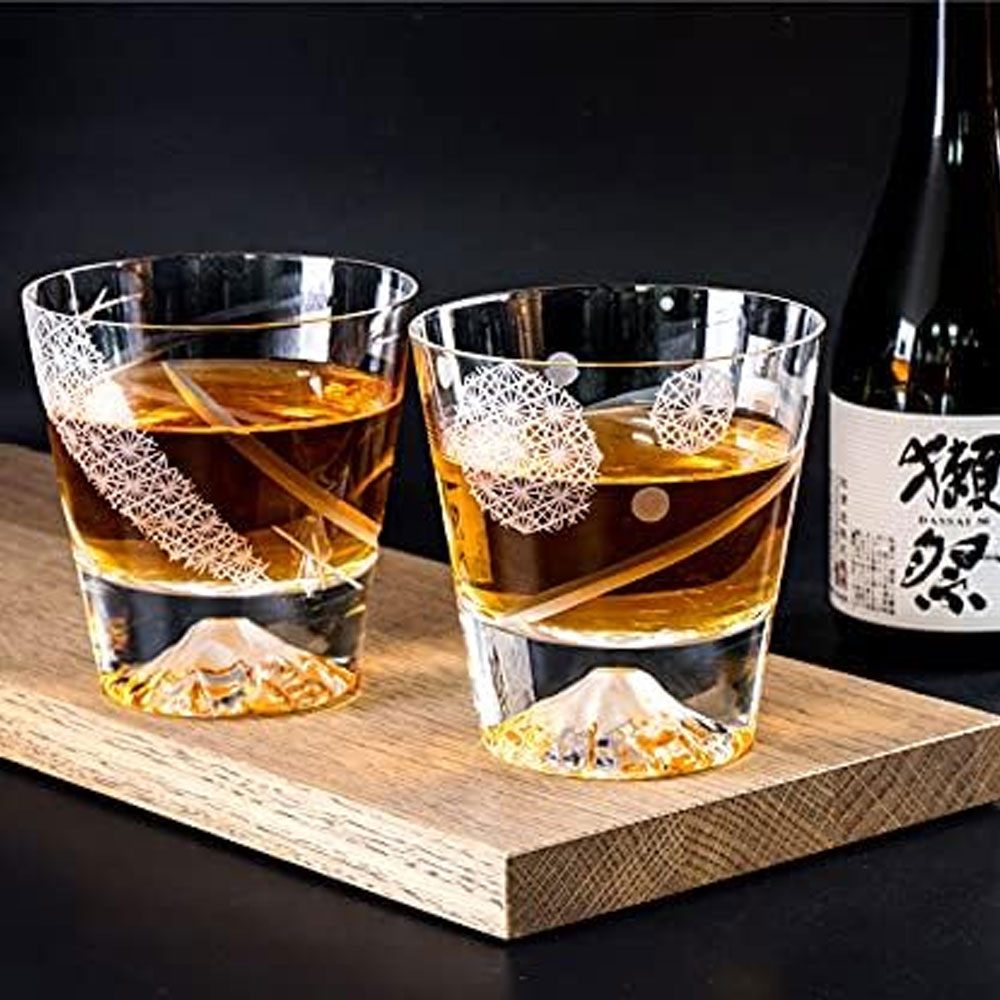 일본 타지마글라스 후지산 위스키잔 프리미엄 온더락잔 사케잔 270ml