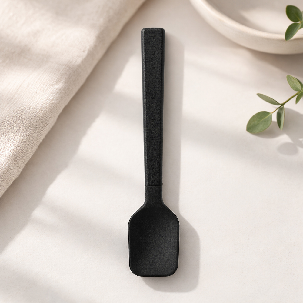 일본 에코금속 실리콘 미니 스푼 디저트 요거트 아이스크림 스푼 블랙