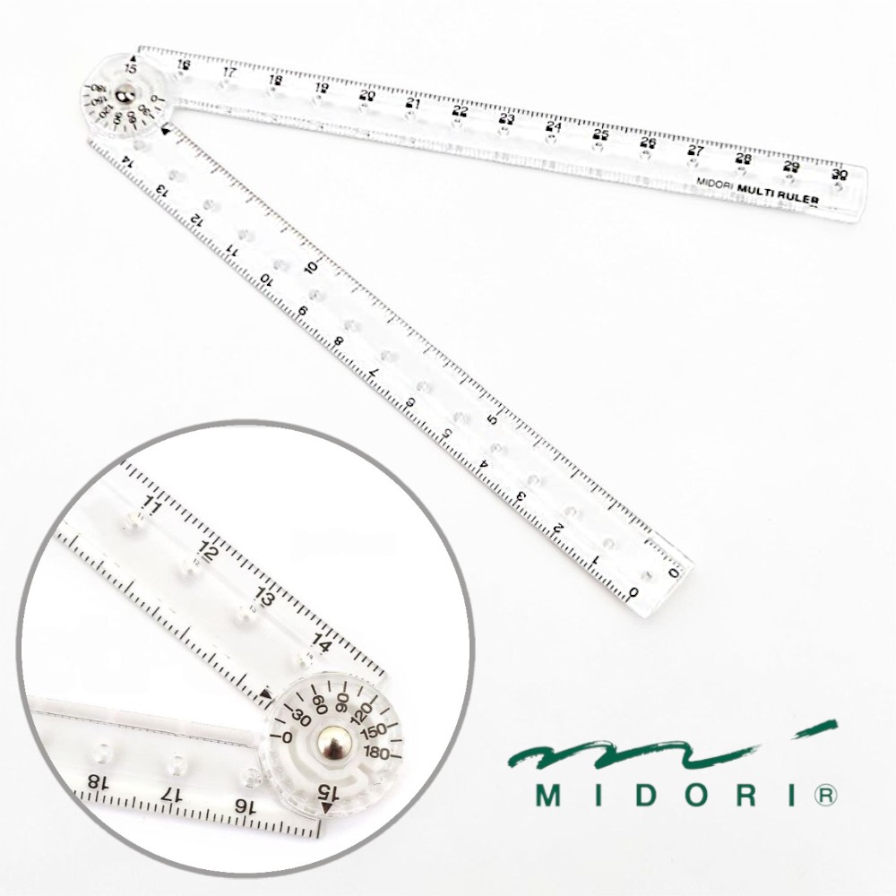 미도리 플라스틱 접이식 각도측정 직자 멀티자 30cm