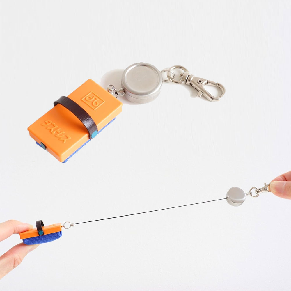 일본 칠판지우개 액정클리너 키링 리카가쿠 릴 와이어 타입 액정닦이 SSR