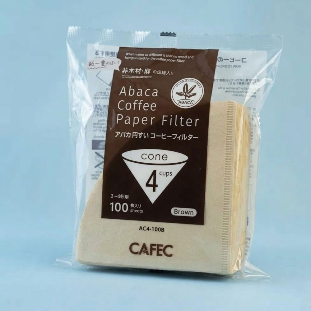 카펙 종이필터 아바카 콘 브라운 4컵 하리오 V60 호환 커피여과지 100매입