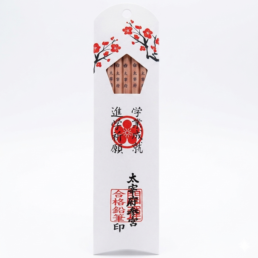 포카트 후쿠오카 디자이후 5각연필 5본입 1세트 수능연필 합격기원