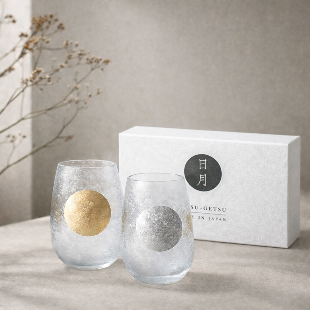 일본 아데리아 이시즈카 일월 텀블러 글라스 술잔 맥주잔 물잔 315ml 2P 세트