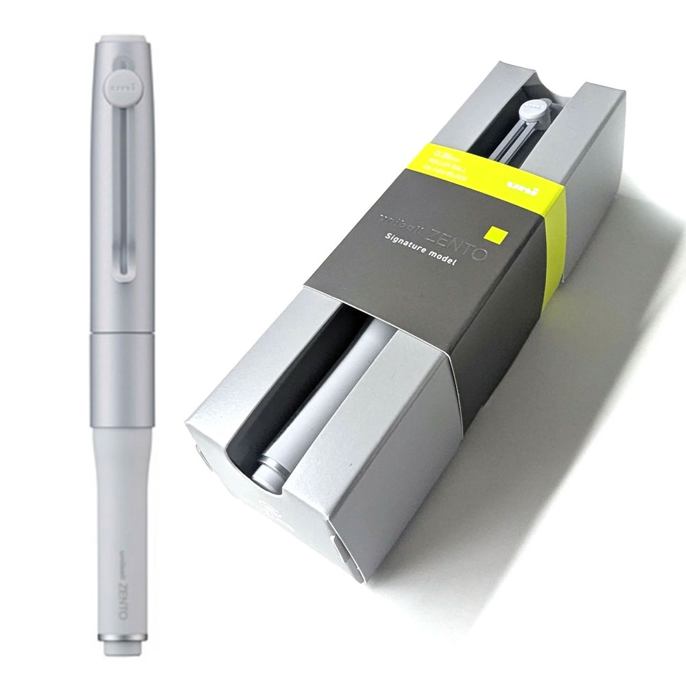 유니볼 ZENTO 젠토 시그니쳐 모델 볼펜 0.38mm 실버