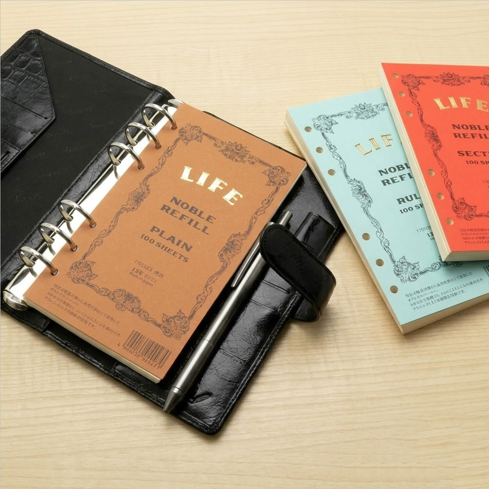 LIFE 라이프 A7 6공 다이어리 노블 속지 유선,방안,무지