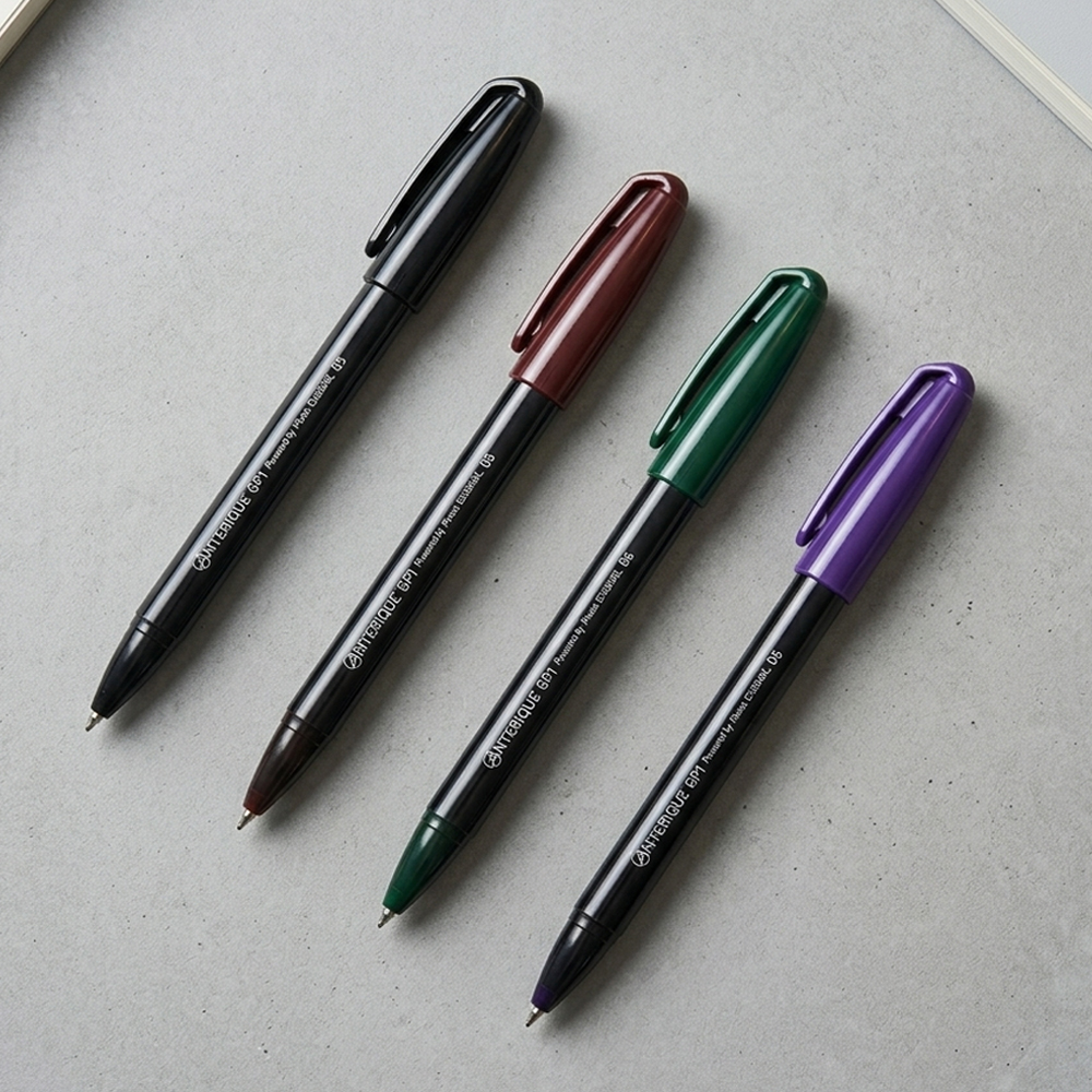 ANTERIQUE 안테리크 블랙바디 캡노크 젤펜 젤잉크 볼펜 0.5mm