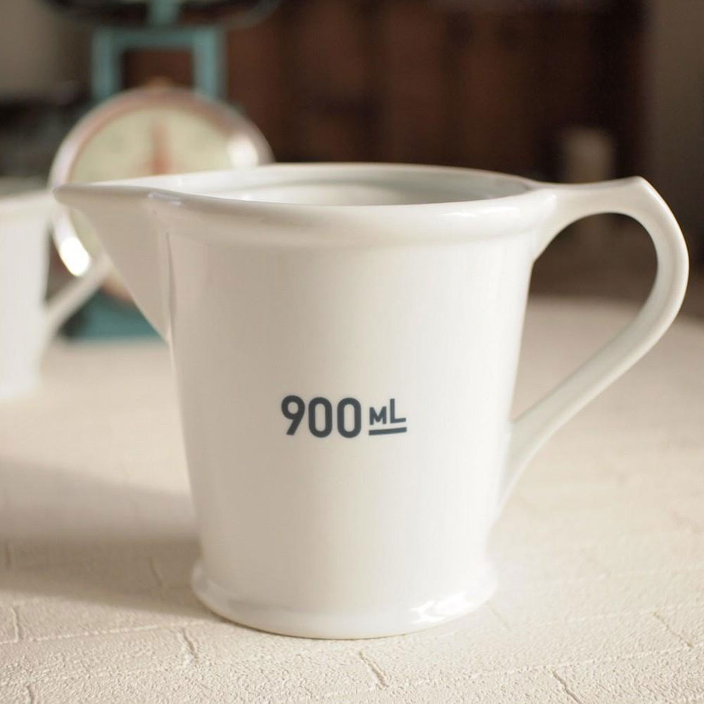 덜튼 도자기 계량컵 눈금 손잡이 계량컵 900ml