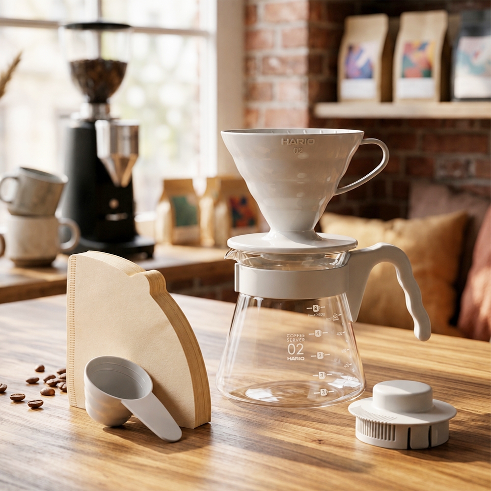 하리오 V60 커피 드리퍼 페일그레이 에디션 핸드드립세트 700ml