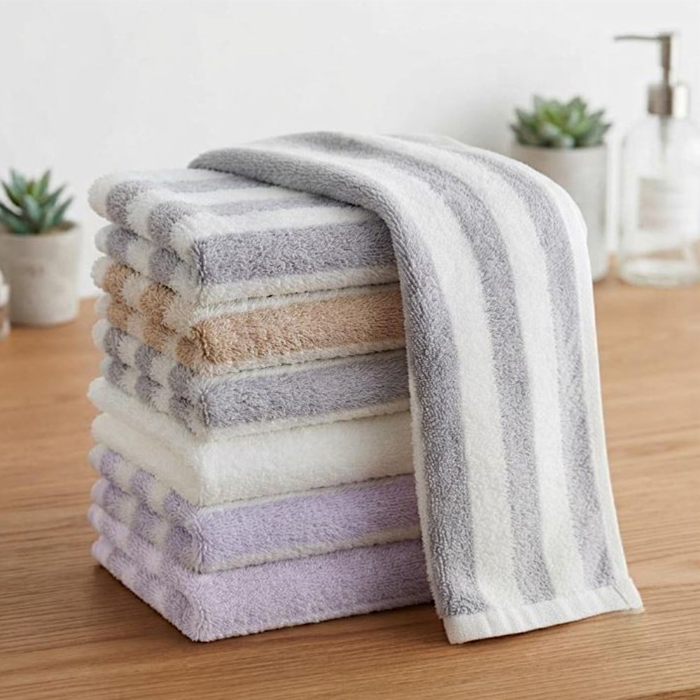 Hiorie 일본 타올 호텔식 페이스 타월 스트라이프 수건 Hotel Style Stripe face towel