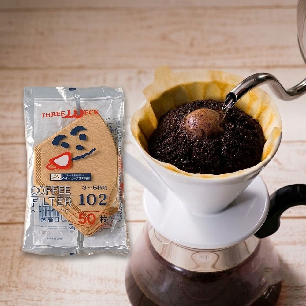 일본 코벡 커피필터 여과지 브라운 핸드드립 커피여과지 3-5인용 50매입
