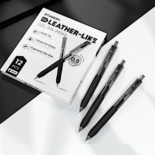 스테이지크 G2 블랙 젤펜 12개입 0.5mm 볼펜 세트
