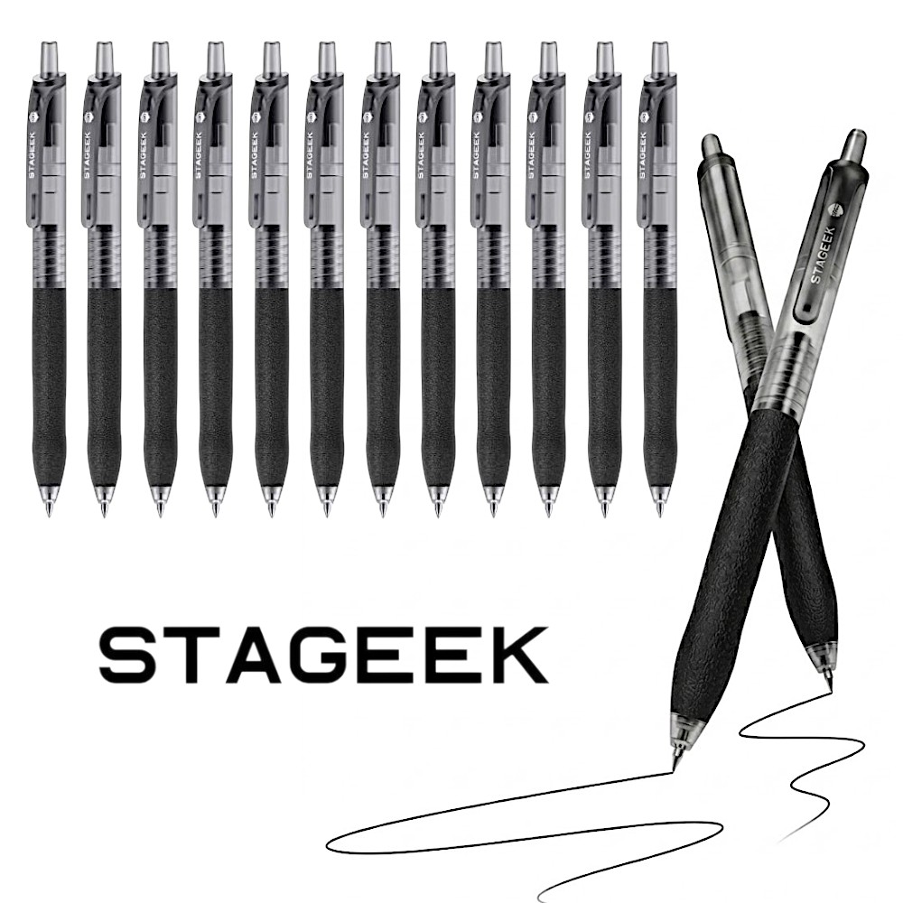 스테이지크 G2 블랙 젤펜 12개입 0.5mm 볼펜 세트