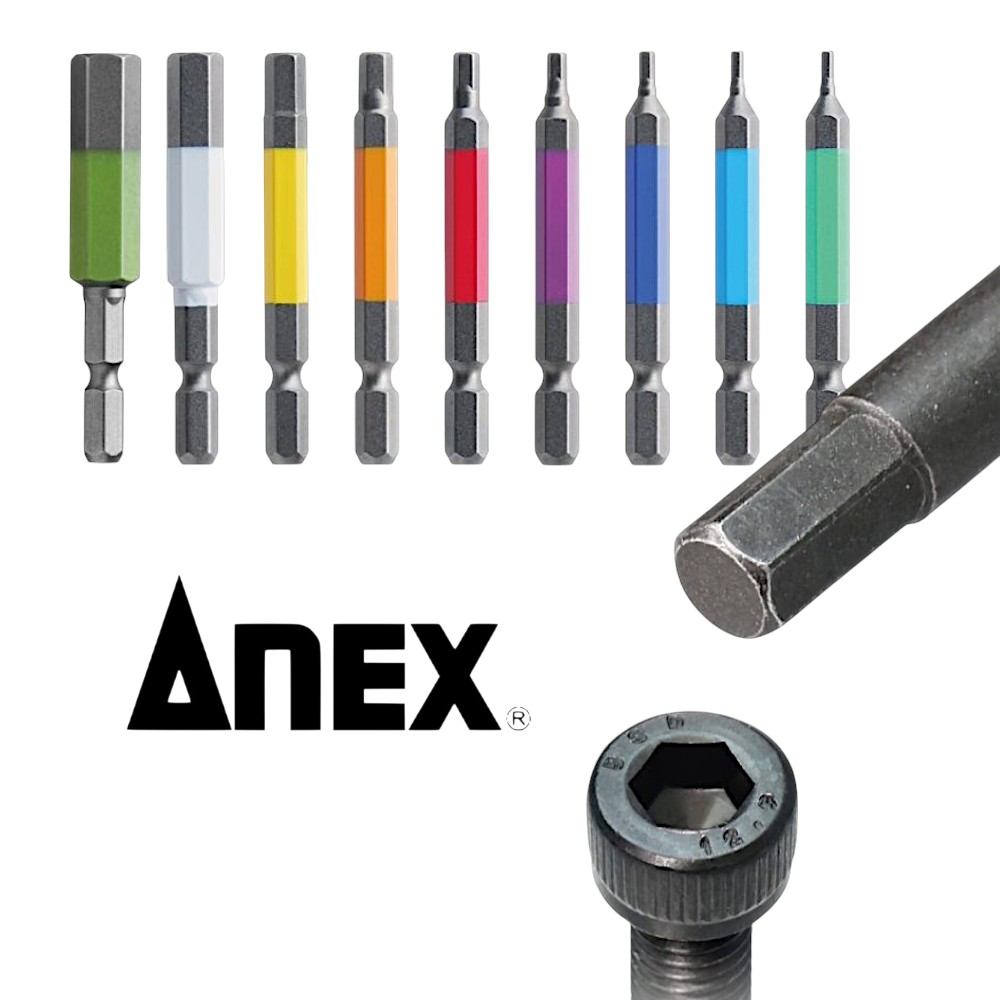 아넥스 컬러 육각렌치비트 ACHX9-65L 드라이버비트 9개세트