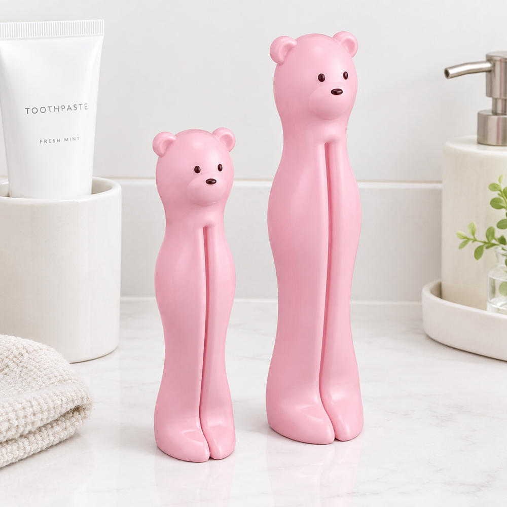 카쿠세 튜브짜개 알뜰 소스 화장품 치약짜개 자석식 곰 대소 2개입