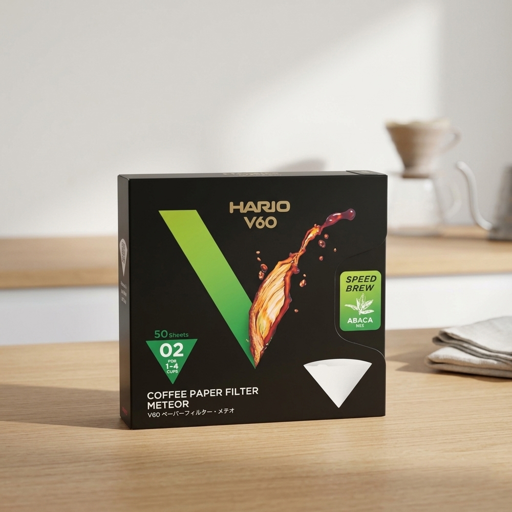 하리오 V60 메테오 드립 커피 종이 필터 02MT 1-4인용 50매