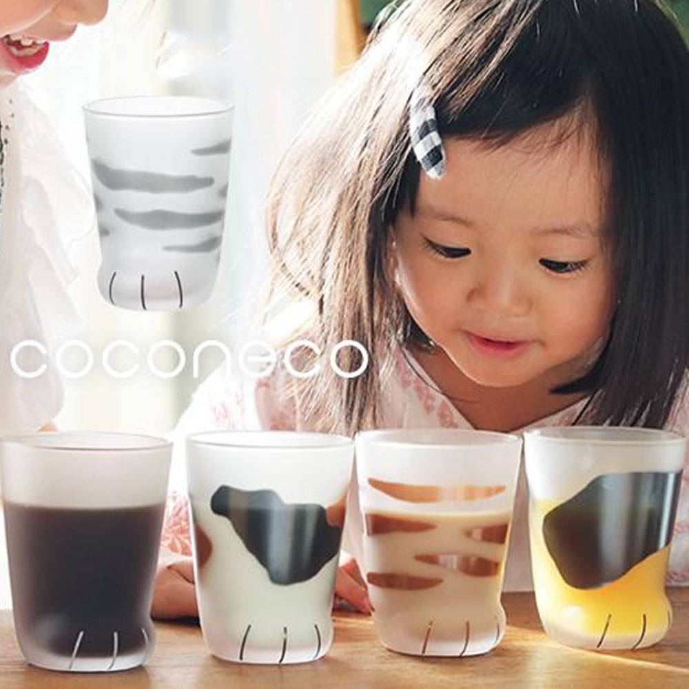 코코네코 고양이발컵 유리컵 아기고양이 발바닥 컵 230ml