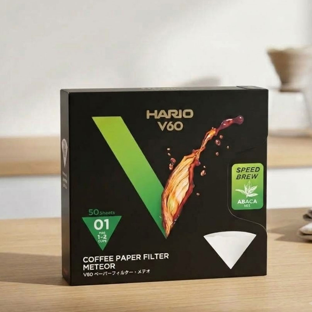 하리오 V60 메테오 드립 커피 종이 필터 01MT 1-2인용 50매