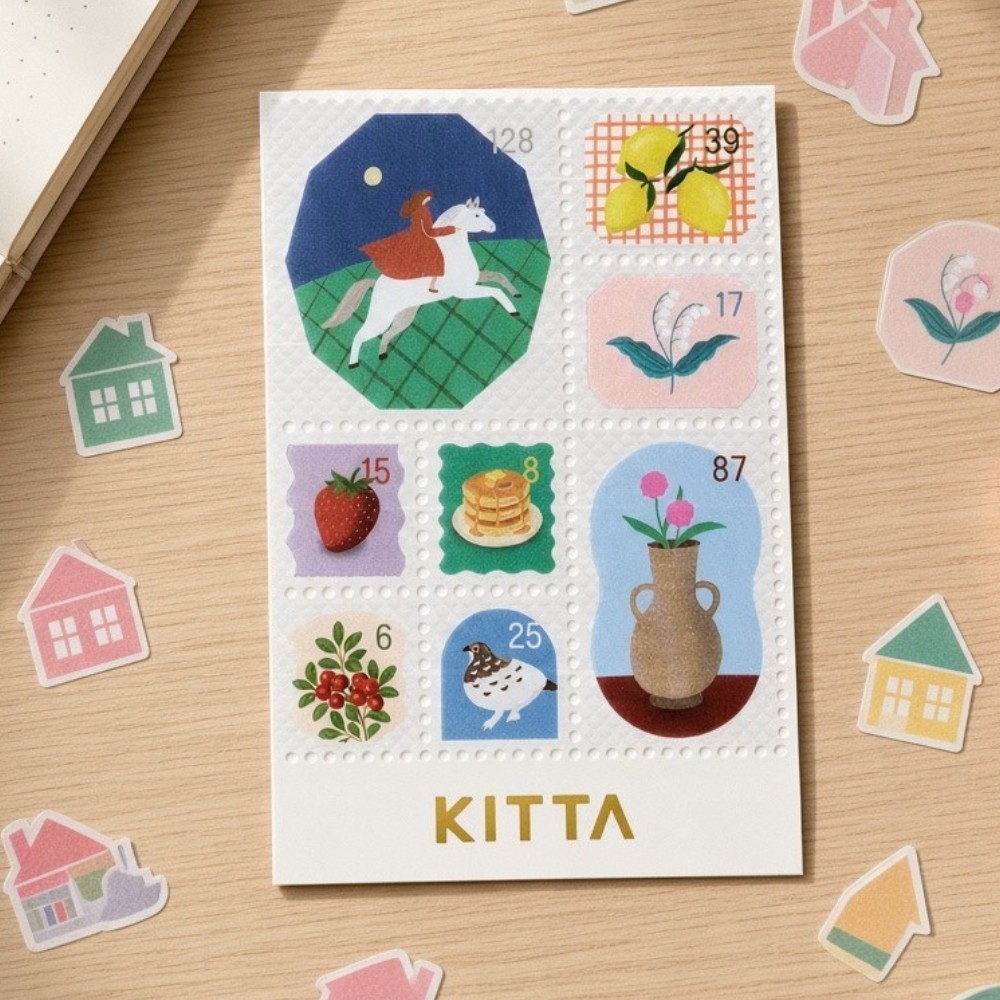 킹짐 KITTA 클리어 마스킹테이프 추억 다이어리 데코 조각마테