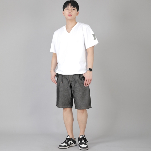 레귤러핏 반바지 ERES-351 데님 그레이블랙