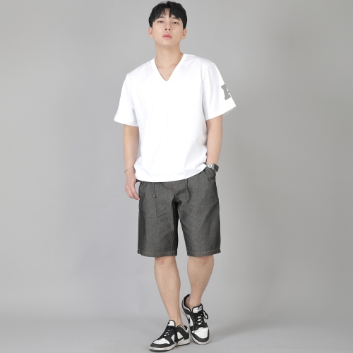 레귤러핏 반바지 ERES-351 데님 그레이블랙