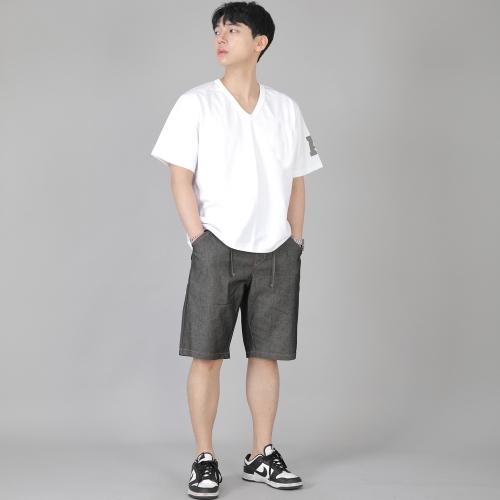 레귤러핏 반바지 ERES-351 데님 그레이블랙