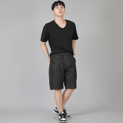 레귤러핏 반바지 ERES-351 데님 블랙
