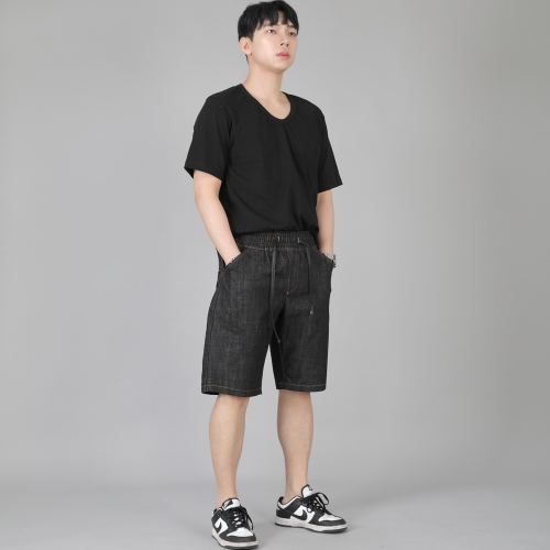레귤러핏 반바지 ERES-351 데님 블랙