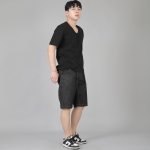 레귤러핏 반바지 ERES-351 데님 블랙