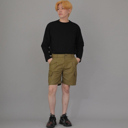 레트로라인 카고 반바지 RBC-340 코팅 올리브