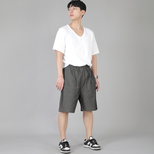 립스포켓 반바지 ERS-349 데님 그레이블랙