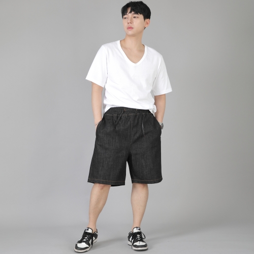 립스포켓 반바지 ERS-349 데님 블랙