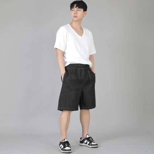 립스포켓 반바지 ERS-349 데님 블랙
