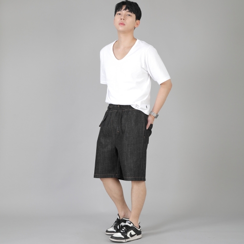 립스포켓 반바지 ERS-349 데님 블랙