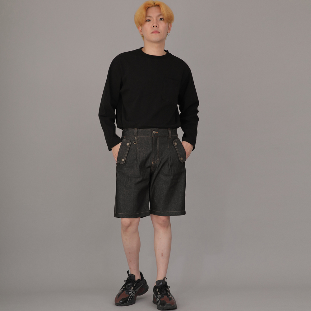 잉글리시맨 하프밴드 반바지 EMH-339 데님 블랙