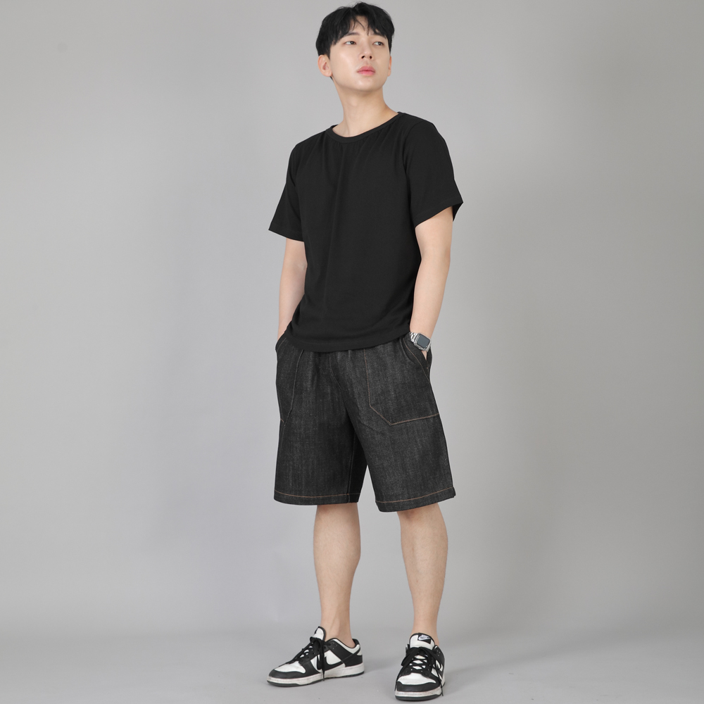 퍼티그 반바지 EFS-348 데님 블랙