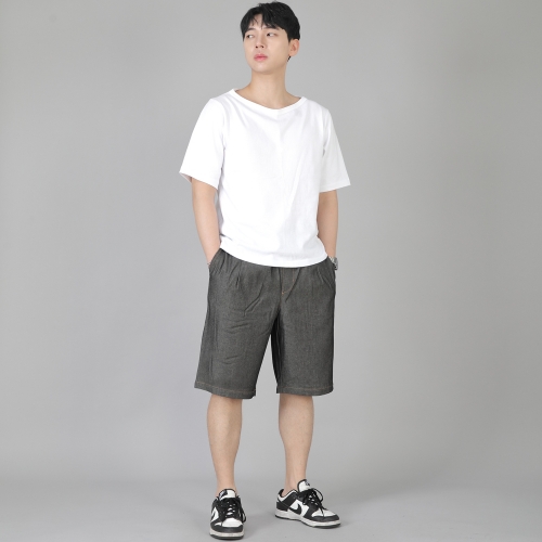 핀턱 반바지 EPS-350 데님 그레이블랙
