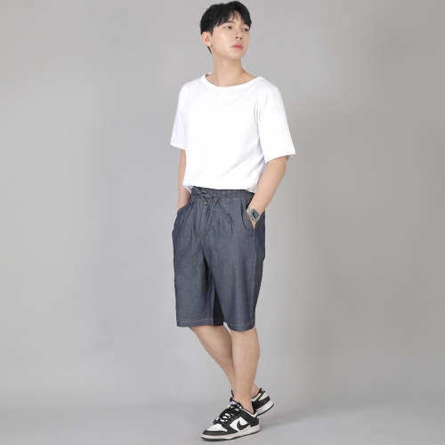 핀턱 반바지 EPS-350 데님 라이트인디고