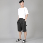 핀턱 반바지 EPS-350 데님 블랙
