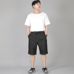 핀턱 반바지 EPS-350 데님 블랙