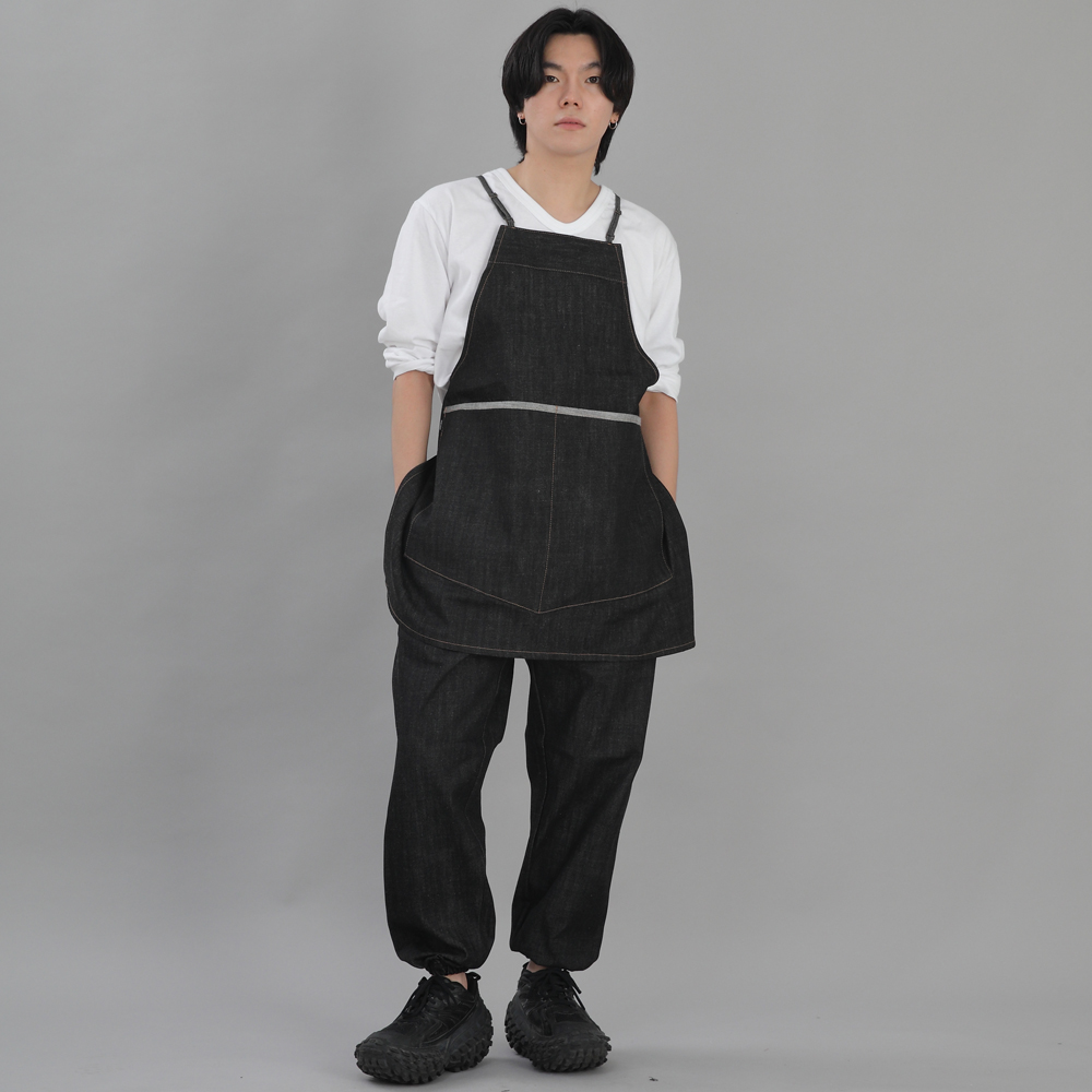 미니멀 와이드포켓 에이프런 MWA-1320 데님 블랙