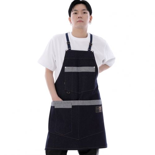 워커앤빌더 에이프런 WNB-1301 데님 인디고 BRS