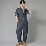 레트로라인 카고 반팔 점프슈트 RLC-514 데님 라이트인디고 BRS