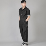 볼드 블랙라인 반팔 점프슈트 BLJ-523 데님 블랙