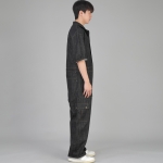 클래식 EX 와이드 카고 반팔 점프슈트 CXC-525 데님 블랙