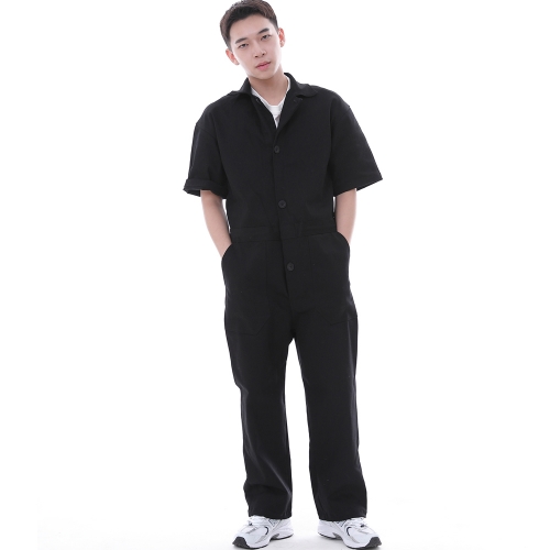 오버라운드 퍼티그 반팔 점프슈트 OF-501S 블랙