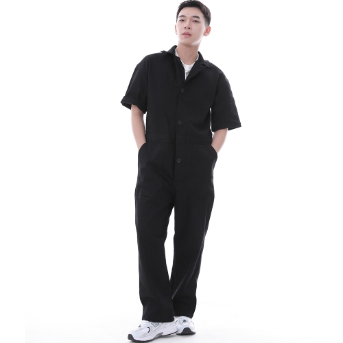 오버라운드 퍼티그 반팔 점프슈트 OF-501S 블랙