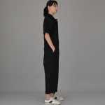오버라운드 퍼티그 반팔 점프슈트 OF-501S 블랙 B버튼