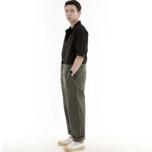 오버라운드 퍼티그 반팔 점프슈트 OF-501S 믹스블랙카키