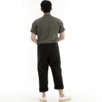 오버라운드 퍼티그 반팔 점프슈트 OF-501S 믹스카키블랙