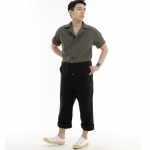 오버라운드 퍼티그 반팔 점프슈트 OF-501S 믹스카키블랙